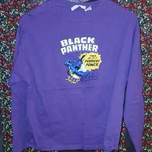 Zara Kids Purple Black Panther Long Sleeve Tee